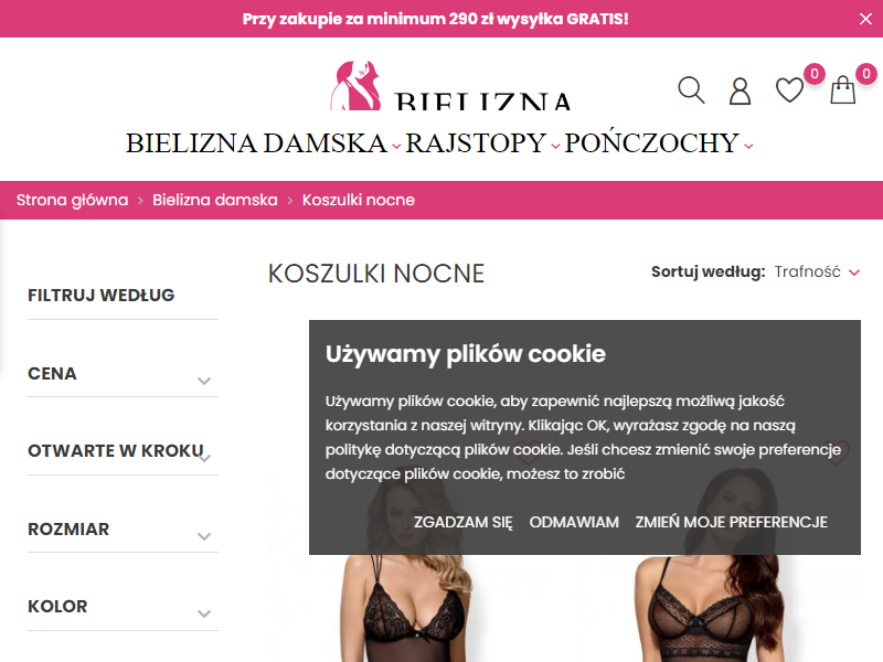 Kup seksowne koszulki nocne dla kobiet - sklep online
